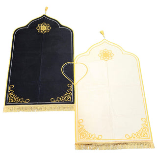 Couple Prayer Rug Set Thick Flannel Muslim Mat with Heart