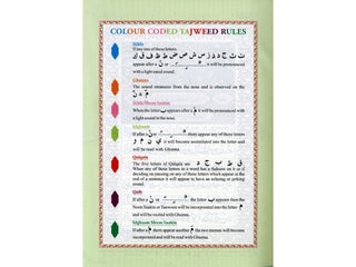 The Holy Quran Colour Coded Tajweed Rules with Colour Coded Manzils (Medium Size) Kaaba Cover (13 Lines) - Dar Al-Tawhid Publications