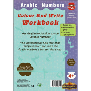 Arabic Numbers Colour and Write Workbook By Fehmida Ibrahim Shah