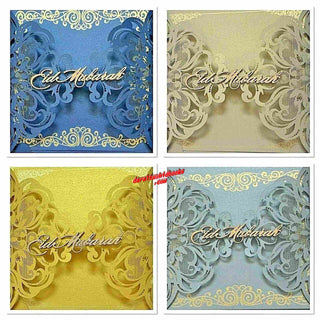 Eid Mubarak Laser Cut Greeting Cards Muslim Islamic Festival