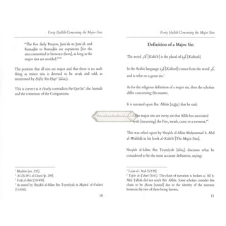 Forty Hadith Concerning The Major Sins by Hassan Somali