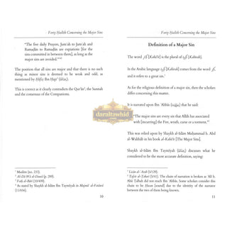 Forty Hadith Concerning The Major Sins by Hassan Somali