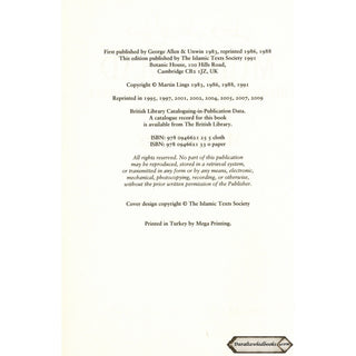 Muhammad : His Life Based on the Earliest Sources By Martin Lings