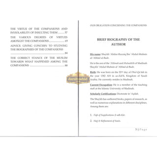 Our Obligation Concerning The Companions By Shaykh Abdur Razzaaq al Badr,ISBN: 9781945178849