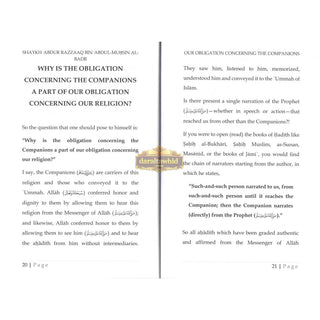 Our Obligation Concerning The Companions By Shaykh Abdur Razzaaq al Badr,ISBN: 9781945178849