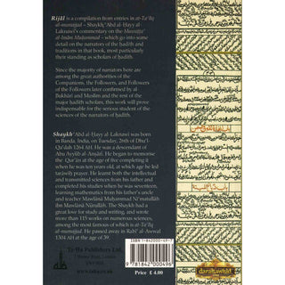 Rijal Narrators of the Muwatta al-Imam Muhammad By Shaykh Abd al-Hayy al-Laknawi,ISBN: 9781842000496