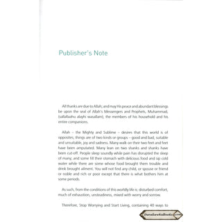 Stop Worrying & Start Living By Abdullah Bin Saeed Az-Zahranee    ISBN: 9789675699245