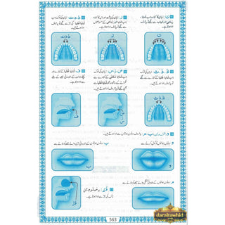 The Quran Arabic Only,16 Lines (Ref 7A) White Paper Blue Border, Pakistani / Indian/ Persian Script For Huffaz (Size 7.9 x 5.6 Inch),Medium Size