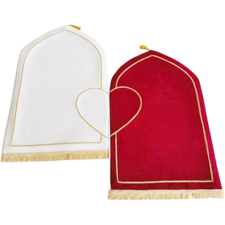 Couple Prayer Rug Set Thick Flannel Muslim Mat with Heart