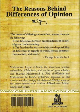 The Reasons Behind Differences of Opinion By Muhammd Hayat Al-Sindi